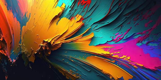 Colorful abstract oil painting stule Generative Ai