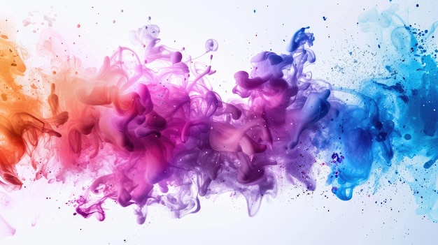 Colorful abstract paint splashes creating a vibrant artistic background