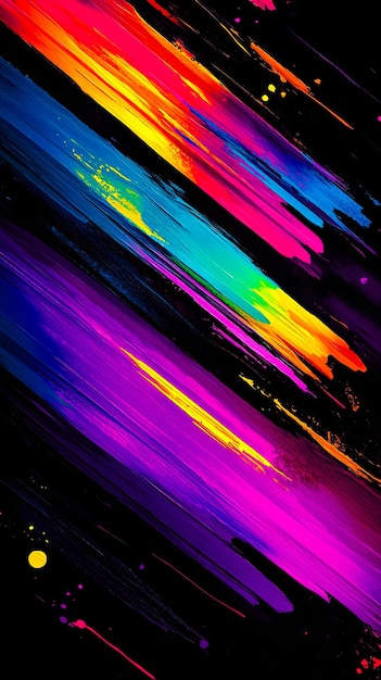 Photo a colorful abstract painting on a black background