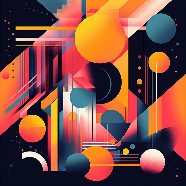 a colorful abstract painting of circles and shapes