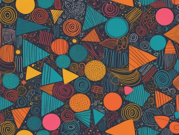 a colorful abstract painting of a geometric pattern