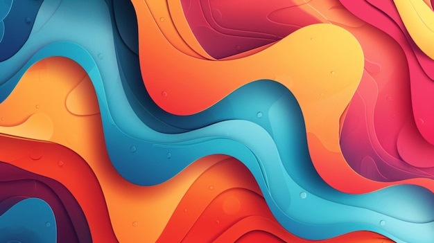 colorful abstract painting of the ocean with the colors of the wave