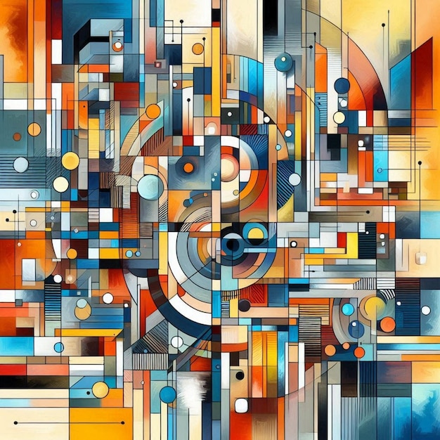 a colorful abstract painting of a person with a lot of different colors