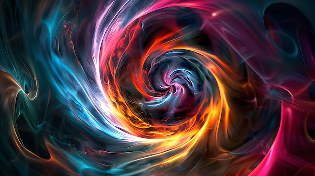 a colorful abstract painting of a spiral with the words quot fire quot on the bottom