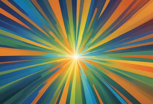 Photo a colorful abstract painting of a sun with a star pattern in the middle