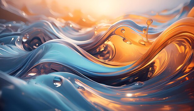 a colorful abstract painting of the water with the sun behind it Abstract background for design