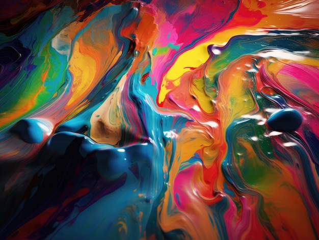 Colorful abstract painting with lots of colors generative ai