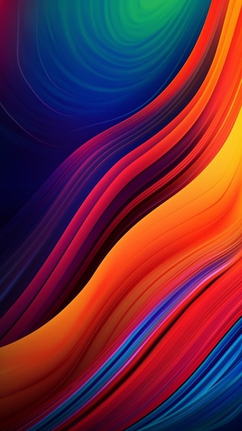 A colorful abstract painting with a red and blue background.