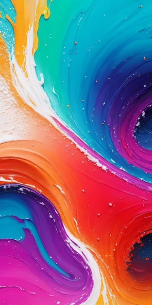 Colorful abstract painting with swirling patterns