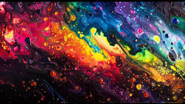 Colorful abstract painting with vibrant colors and a smooth flowing texture