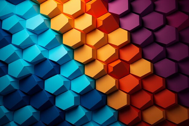 Colorful Abstract Paper Hexagon Design