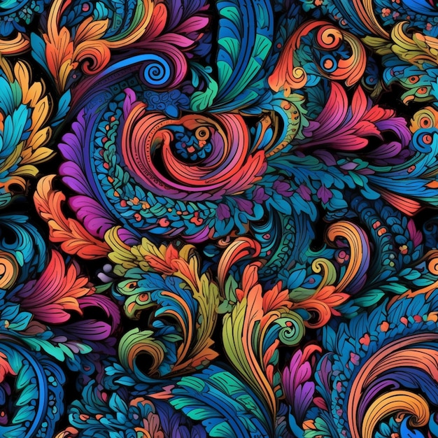 Colorful abstract pattern on a black background