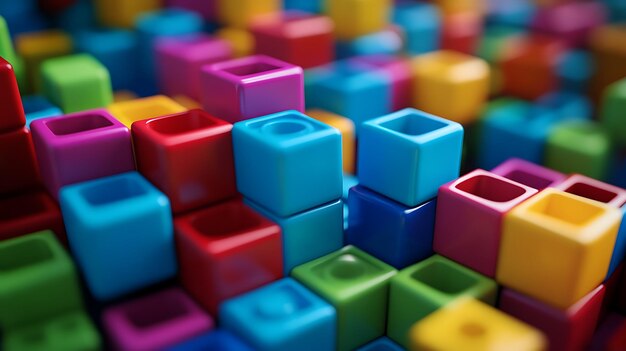 Photo a colorful abstract pattern of stacked cubes