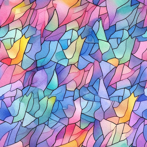 A colorful abstract pattern with a blue background.