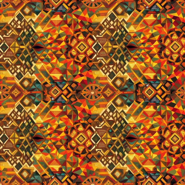 a colorful abstract pattern with a design in the middle