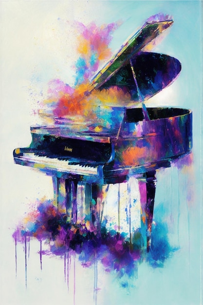 Colorful abstract piano