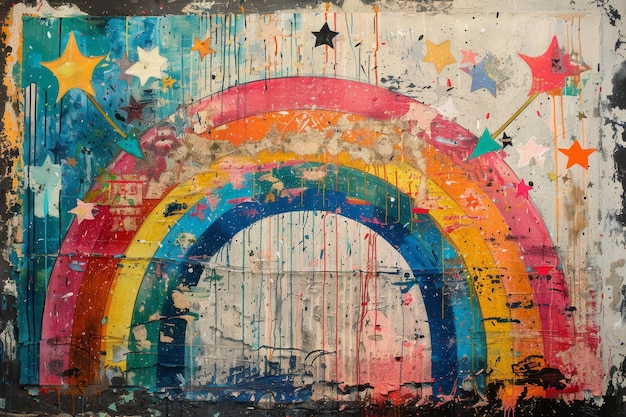 Photo colorful abstract rainbow artwork