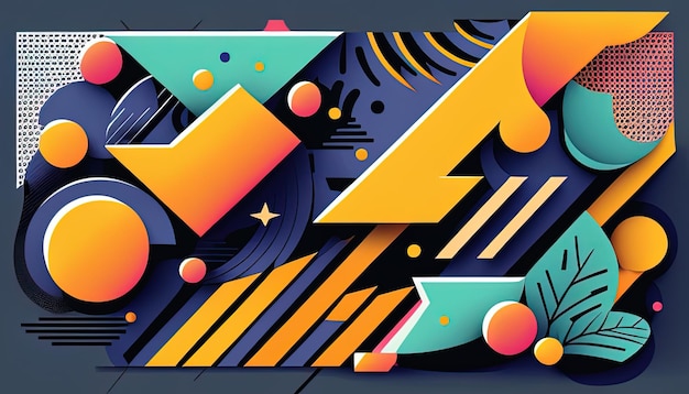 Colorful abstract retro background digital art illustration