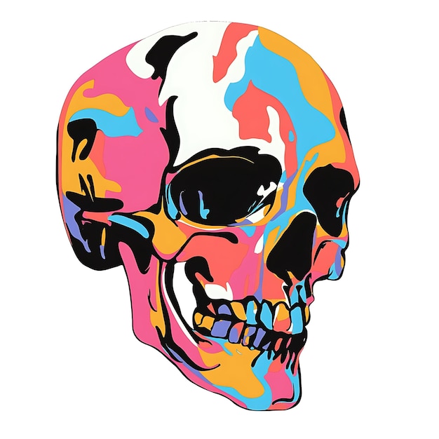 Photo colorful abstract skull simple illustration