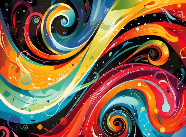 Photo colorful abstract swirls background