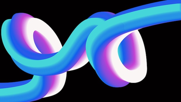 Colorful abstract twisted shape 3D Flow Gradient Background Isolated dynamic art forms