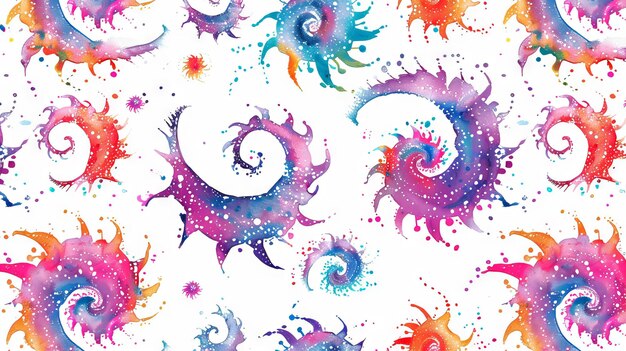 Photo colorful abstract watercolor swirls on white background for creative design watercolor illustration