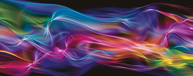 Photo colorful abstract wave design with vibrant flowing lines and energetic motion ideal for artistic