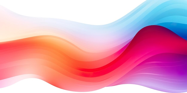 Colorful abstract wave lines flowing horizontally on a white background ideal for technology music science and the digital world AI Generative