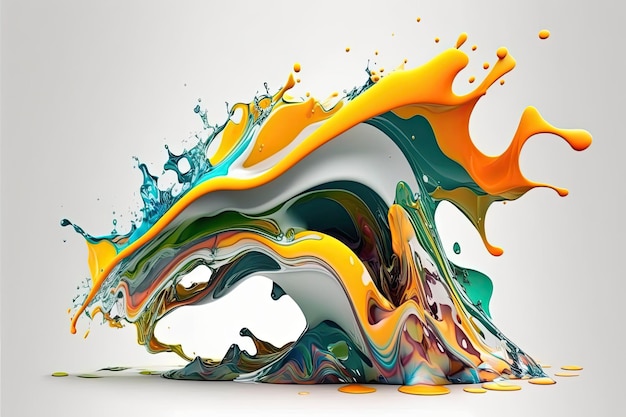 Colorful Abstract wave liquid motion flow explosion