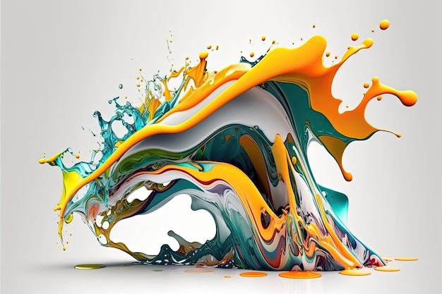 Colorful Abstract wave liquid motion flow explosion