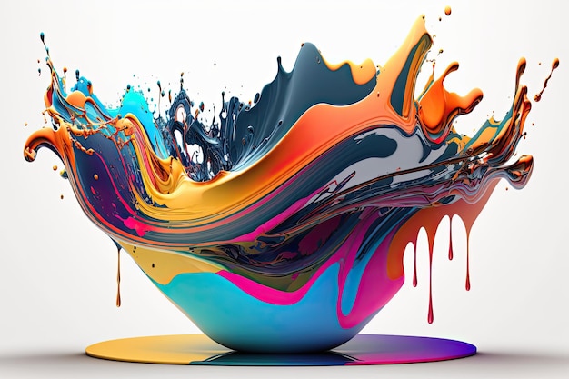 Colorful Abstract wave liquid motion flow explosion