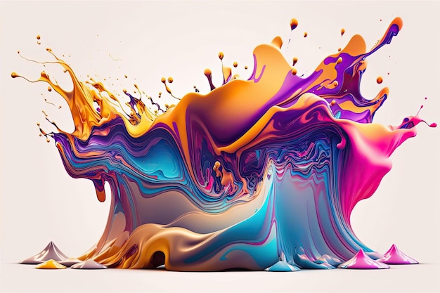 Colorful Abstract wave liquid motion flow explosion