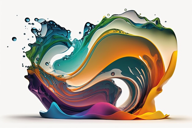 Colorful Abstract wave liquid motion flow explosion