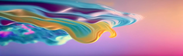 Colorful abstract wave liquid wallpaper panoramic abstract background colorful waves Generative AI