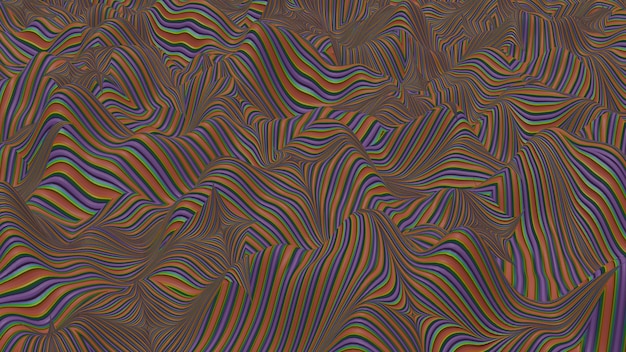 Colorful abstract wave and ripple (3D Rendering)