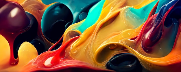 Colorful abstract wave wallpaper AIgenerated