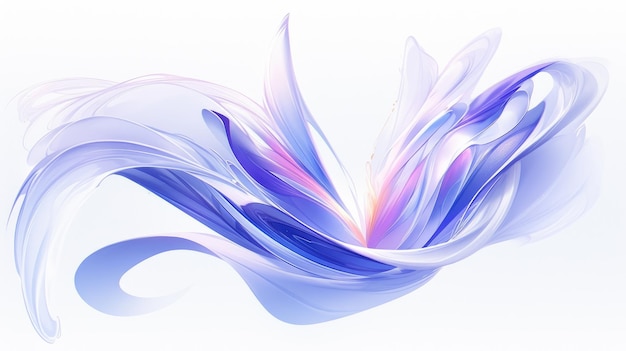 Colorful Abstract Waves in Motion on a White Background Generative AI