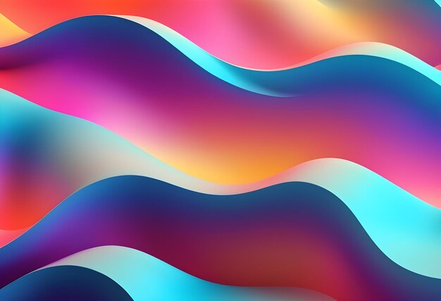 Colorful Abstract Waves With Gradient Hues