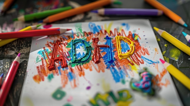 Photo the colorful adhd drawing