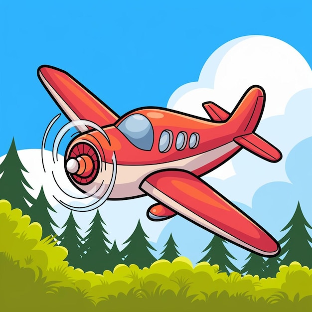 Colorful Airplane Cartoon Flying in the Sky456 21