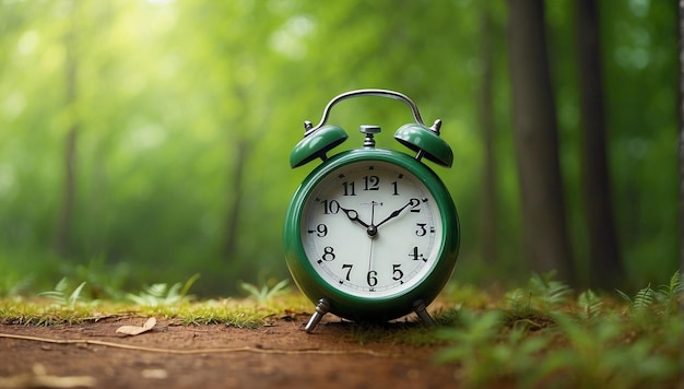 colorful alarm clock isolated on vibrant color background ai generated image