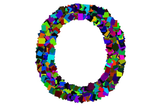 Colorful alphabet letter o for education concept