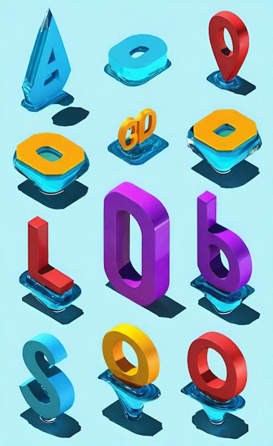 Photo a colorful alphabet with the letters l on it