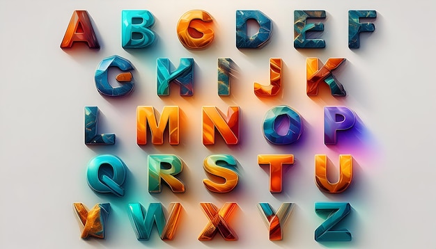 Photo a colorful alphabet with the letters  z  on it