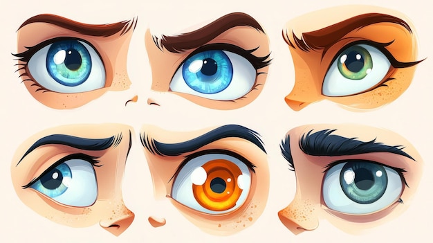 Photo colorful animated eyes