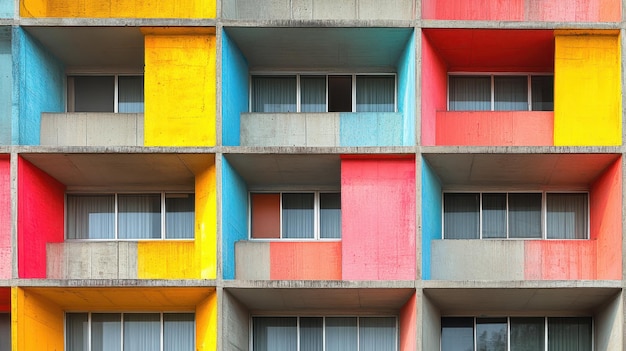 Colorful Apartment Building Facade