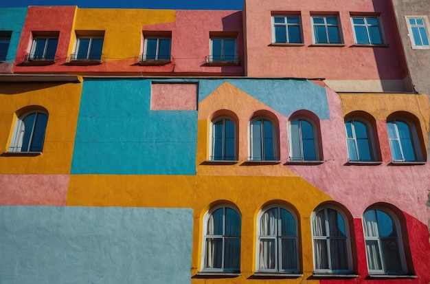 Colorful Apartment Building Facade