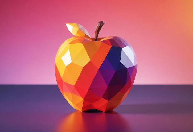 Colorful Apple Icon on a Clear Background Featuring a Vibrant and Modern Design for Versatile Use