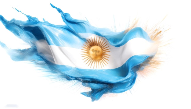 Colorful Argentina Paint Splash Flag Sky Blue and White Explosion