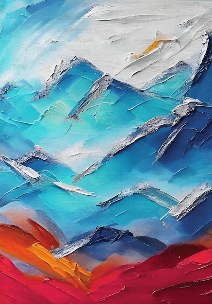 Colorful Artistic Painting Mountains